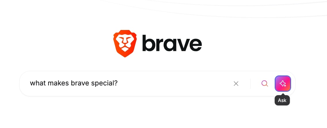 Figure 7: Ask Brave button on search input field