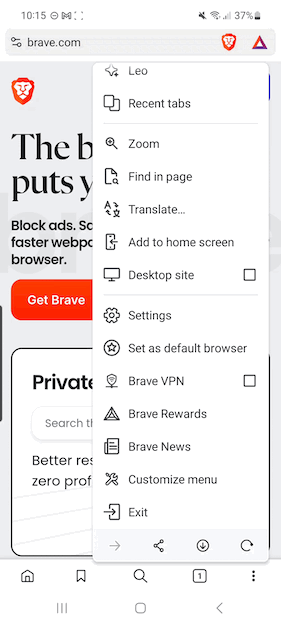 Customize the Android settings menu