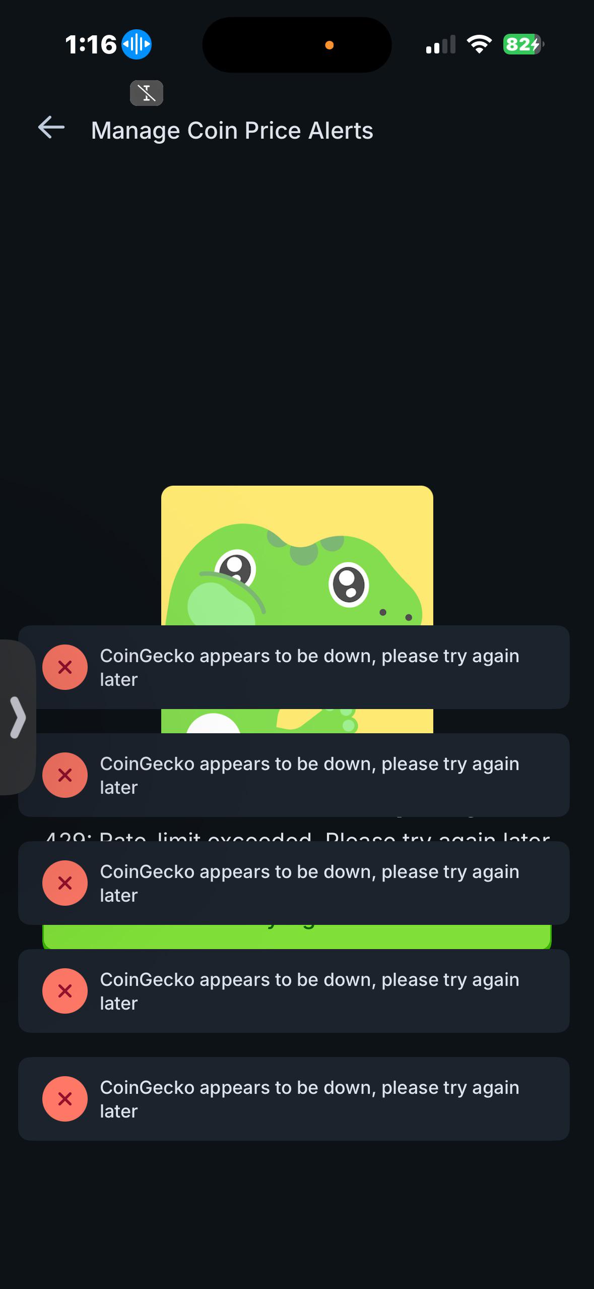 r/coingecko - I’m a premium member and can’t do or view my price alerts